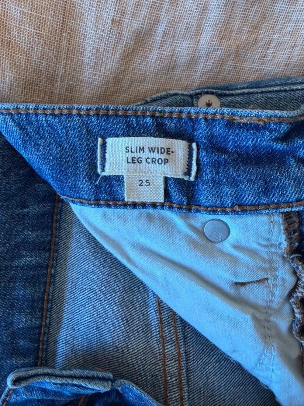 Madewell wide-leg cropped jeans, size 25 - Picture 6 of 7